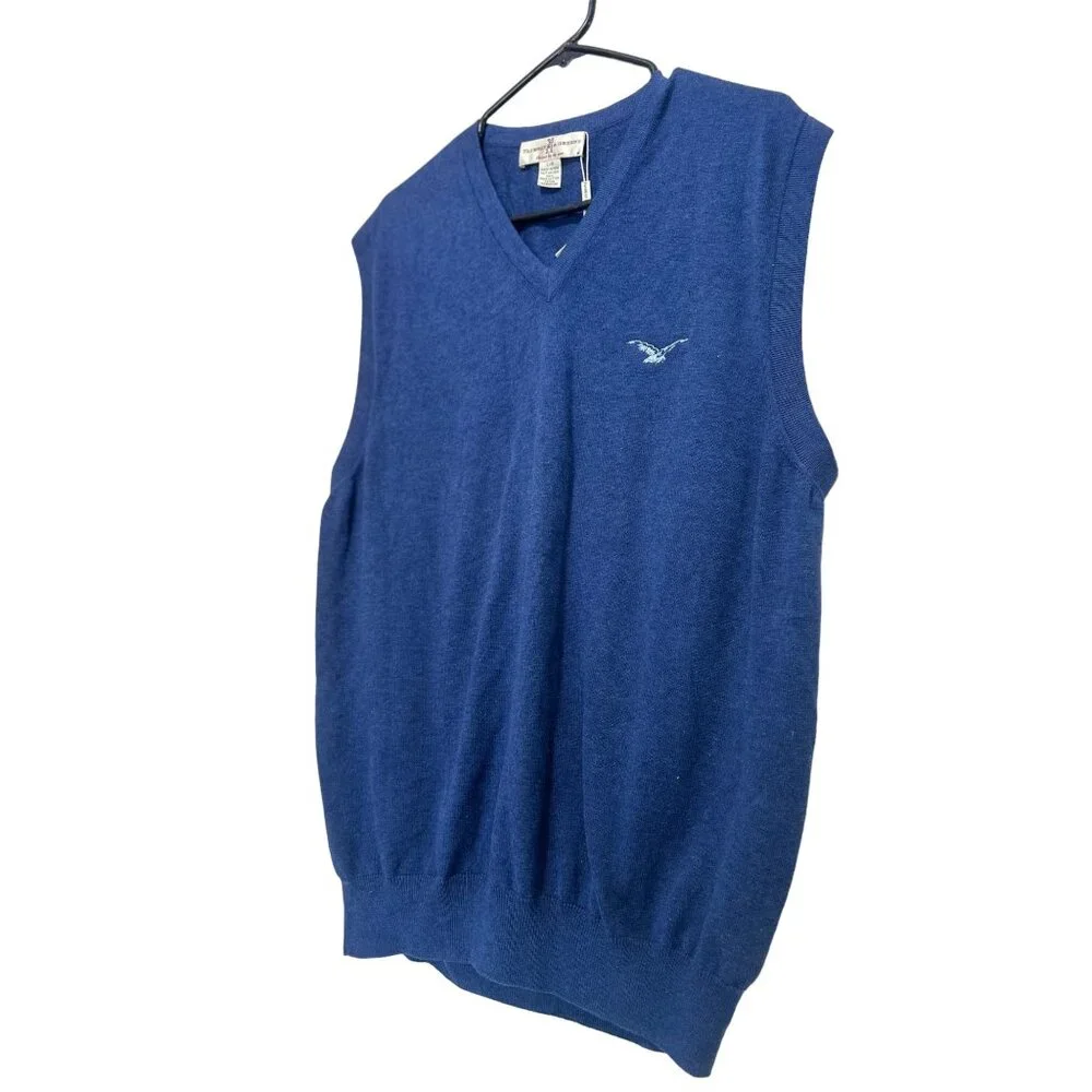 Fairway and Greene Golf Sweater Vest Mens Large Blue V-neck Pullover Pima Cotton